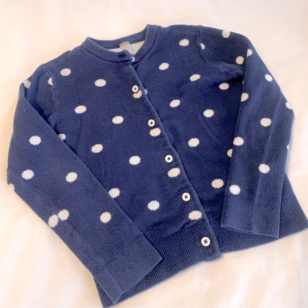 Primary Polka Dot Cotton Cardigan Royal Blue  10
